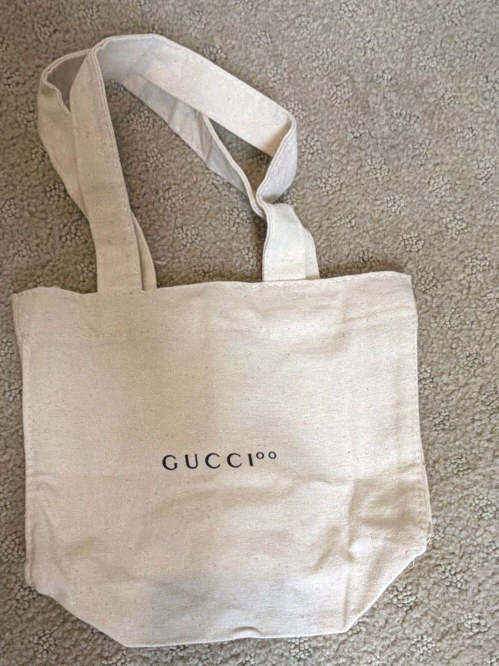 Gucci "100" Canvas Tote Bag - Small Beige Reusable Shopping Bag
